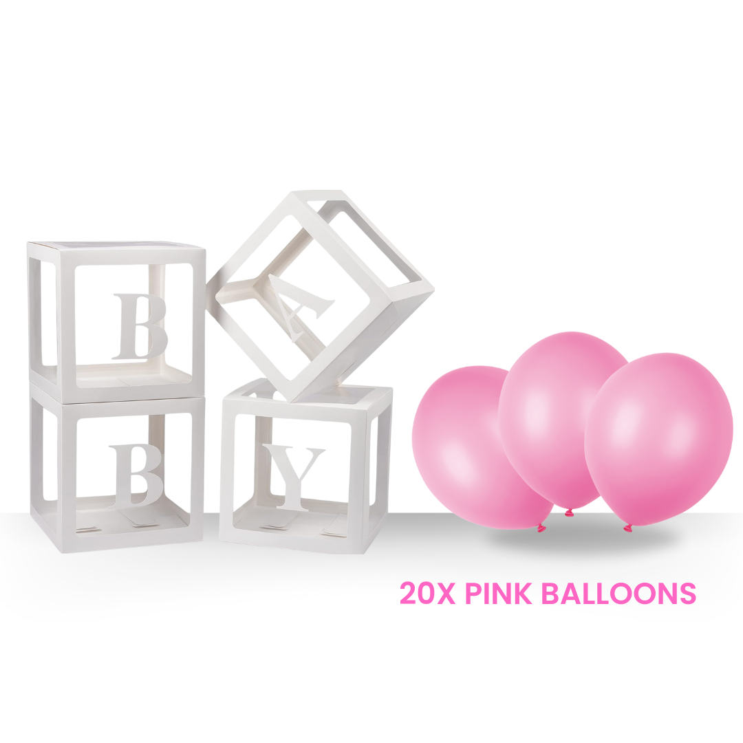 Baby Box Set Pink Balloons