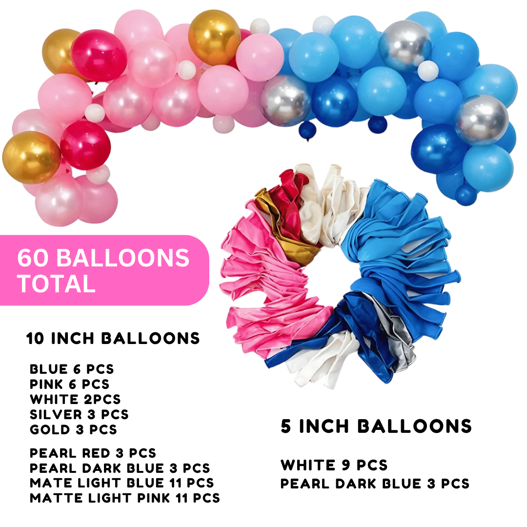 Gender Reveal Decoration Kit Balloons