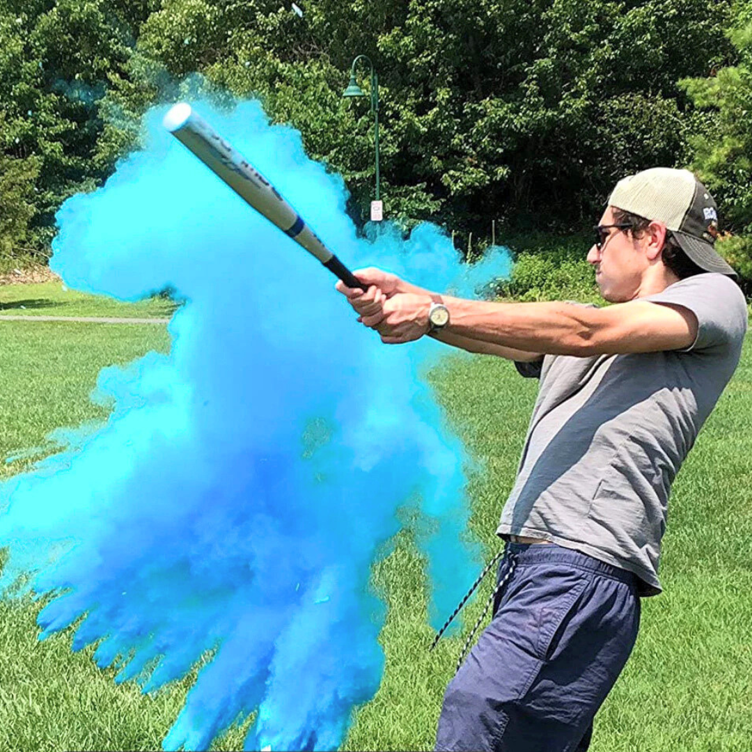 Gender Reveal Exploding Blue Baseball