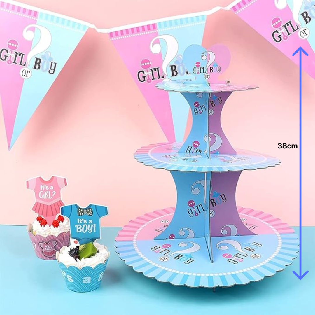 Gender Reveal Cupcake Stand