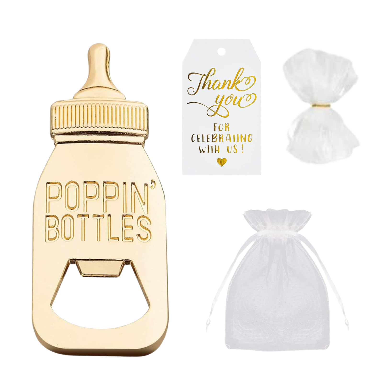 “Poppin Bottles” Gold Metal Bottle Opener