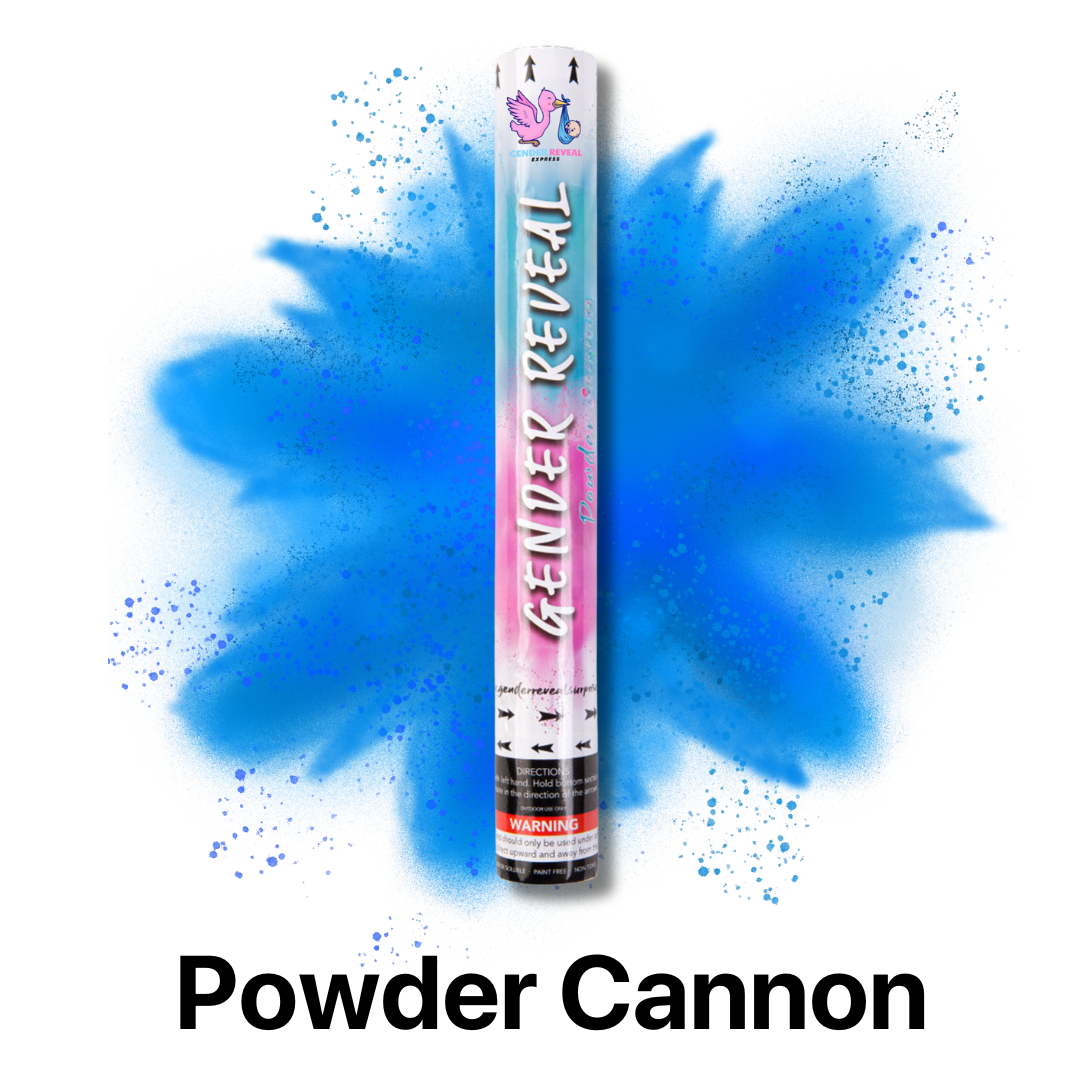 Gender Reveal Cannon with Pink powder smoke