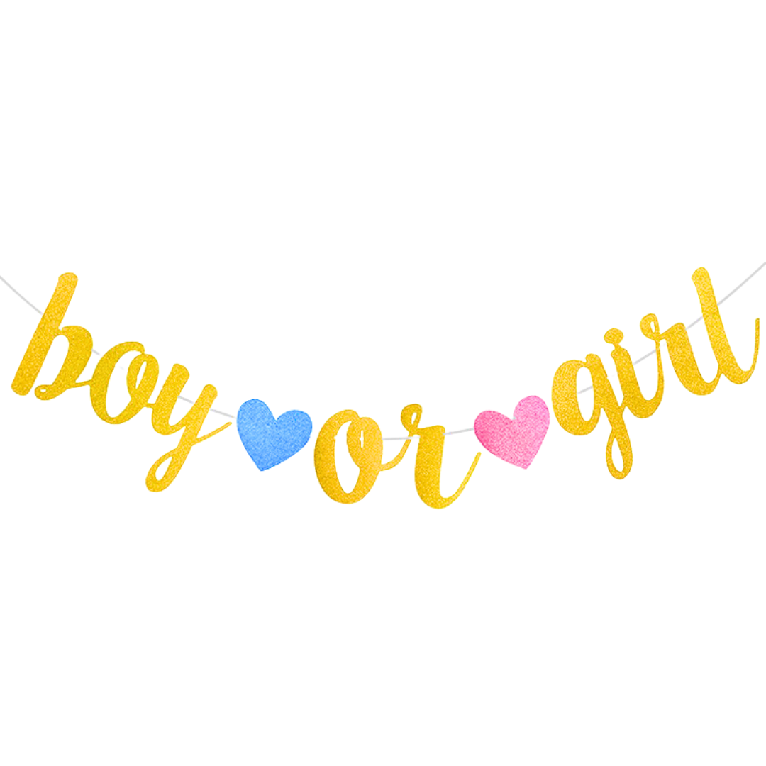 Gold Boy Or Girl Banner for Gender Reveal party