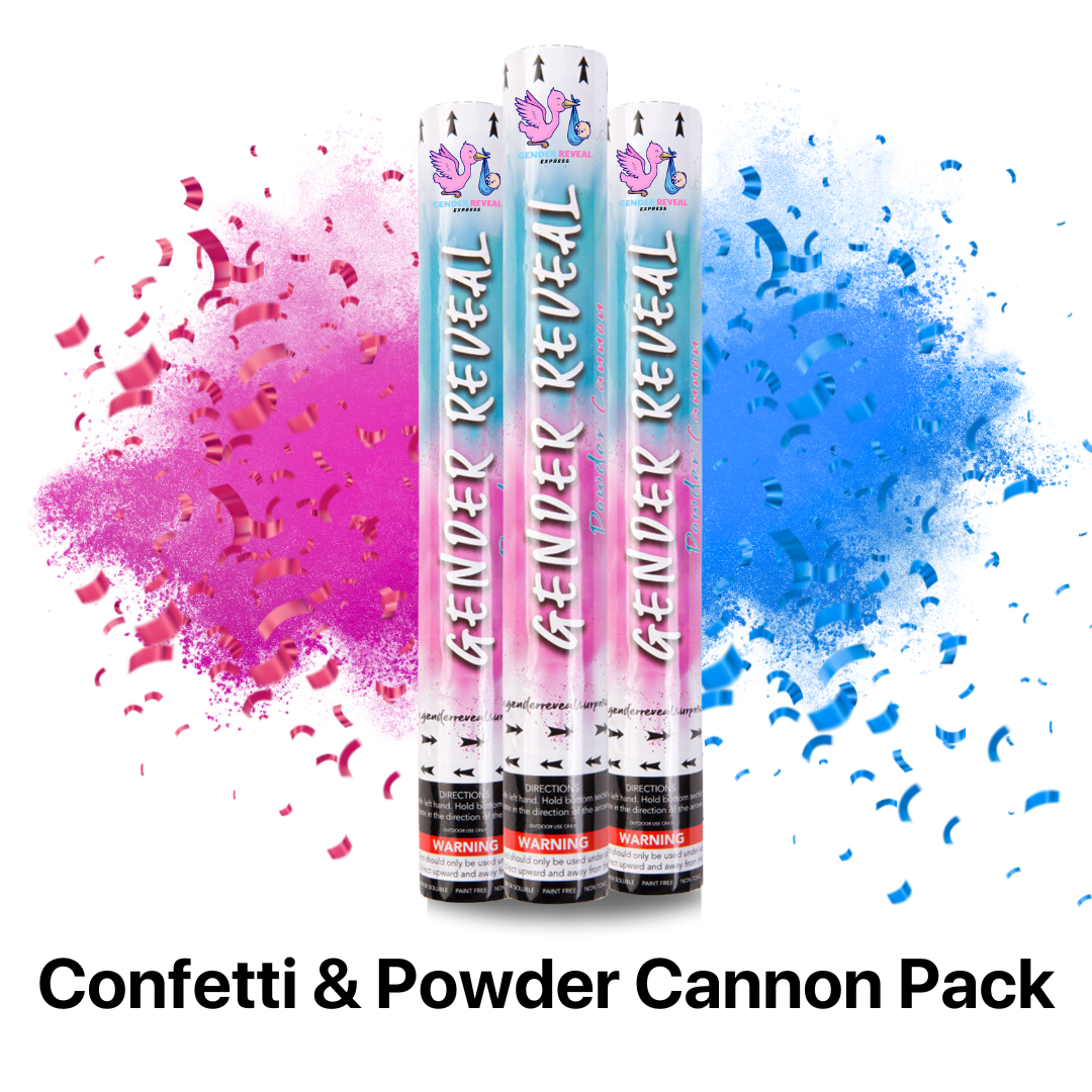 Gender Reveal BIO Confetti & Powder Cannon 3 Pack