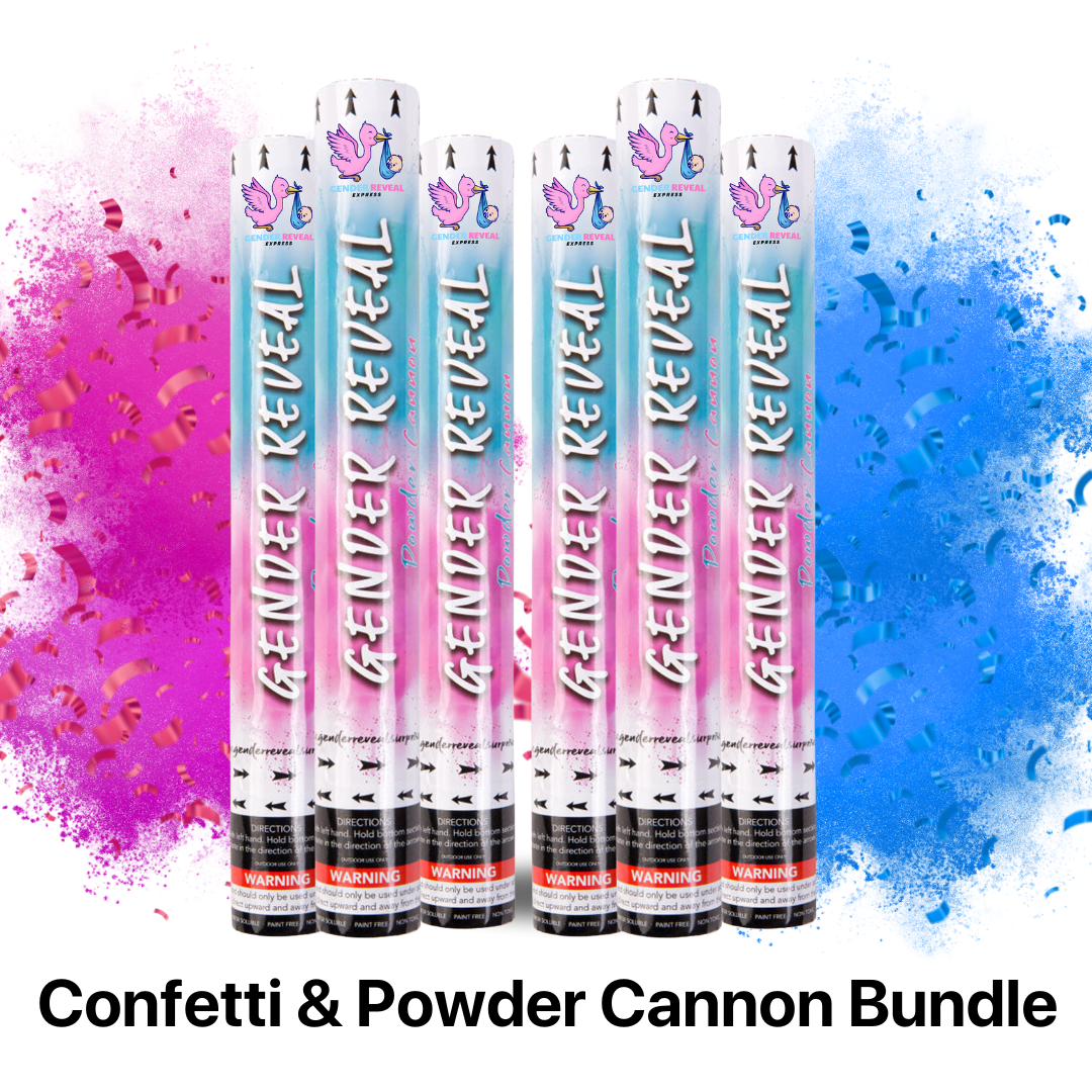 Gender Reveal BIO Confetti & Powder Cannon Bundle