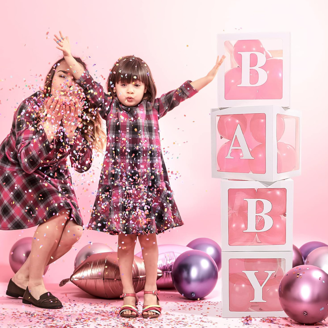 Baby Box Set With Pink Balloons