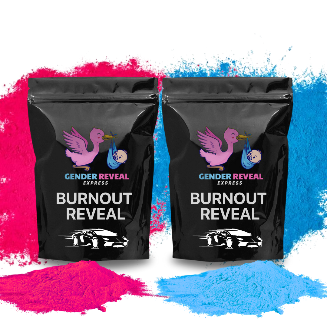 Gender Reveal Burnout Smoke 2.1KG bags in pink and blue for car burnout gender reveal events