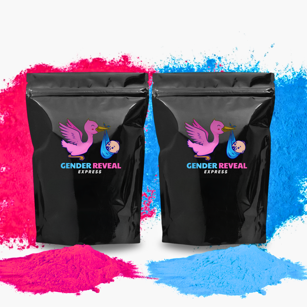 Gender Reveal Bio Holi Powder Pink and blue