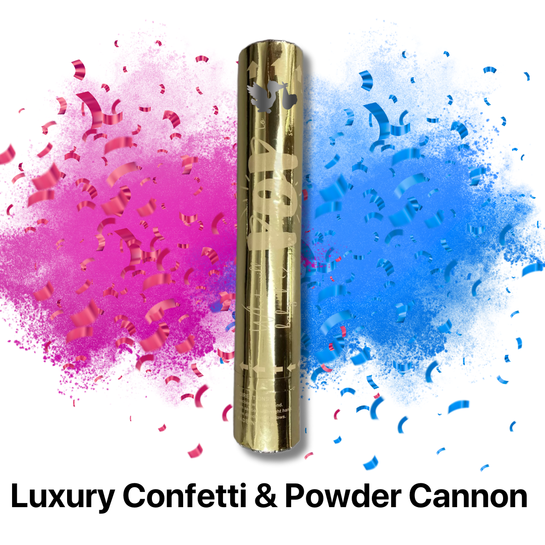 Luxury Gender Reveal Cannon with confetti and powder smoke