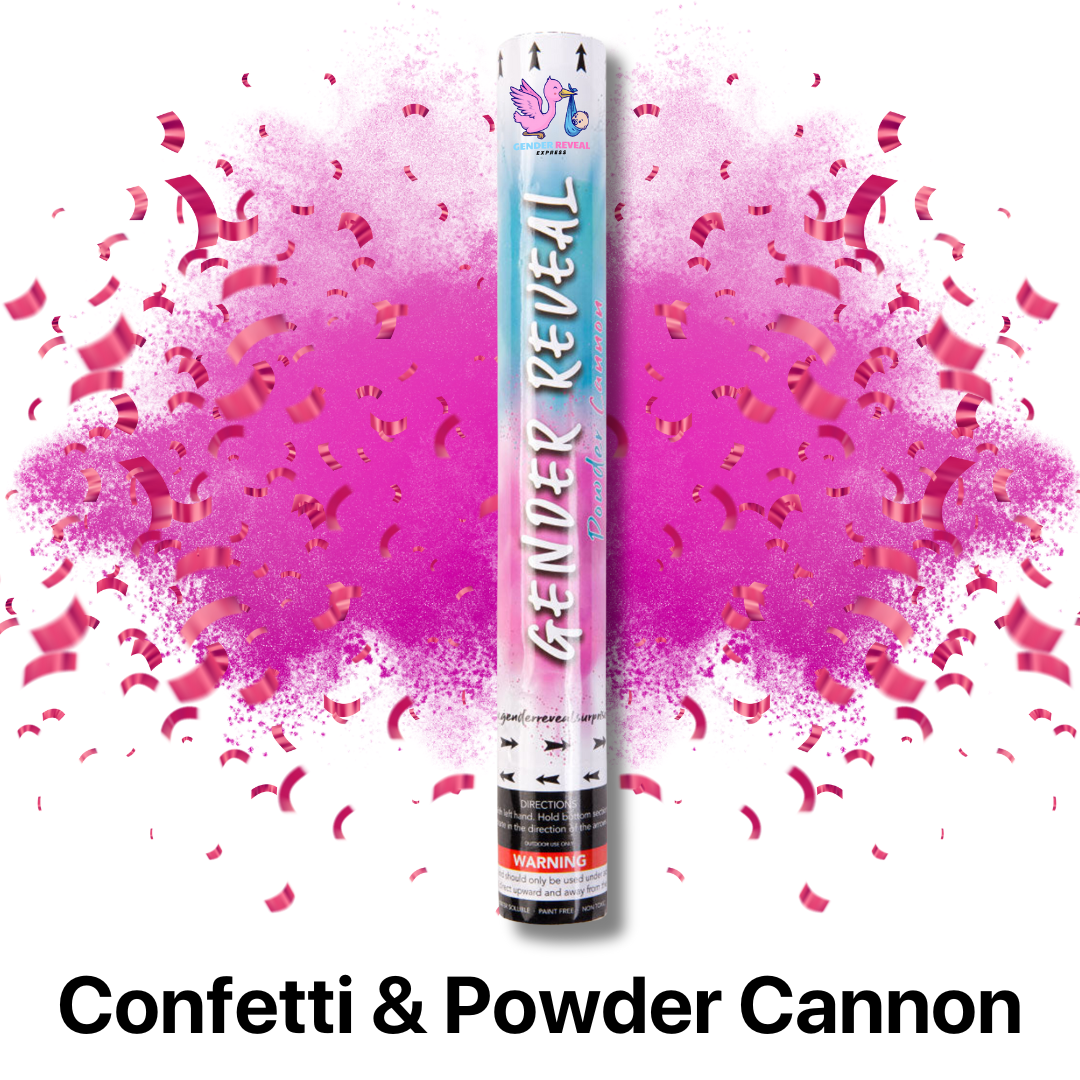 Gender Reveal Confetti and Powder Cannon with Pink smoke