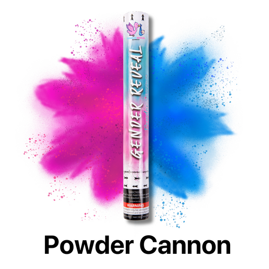 Gender Reveal Cannon with powder smoke