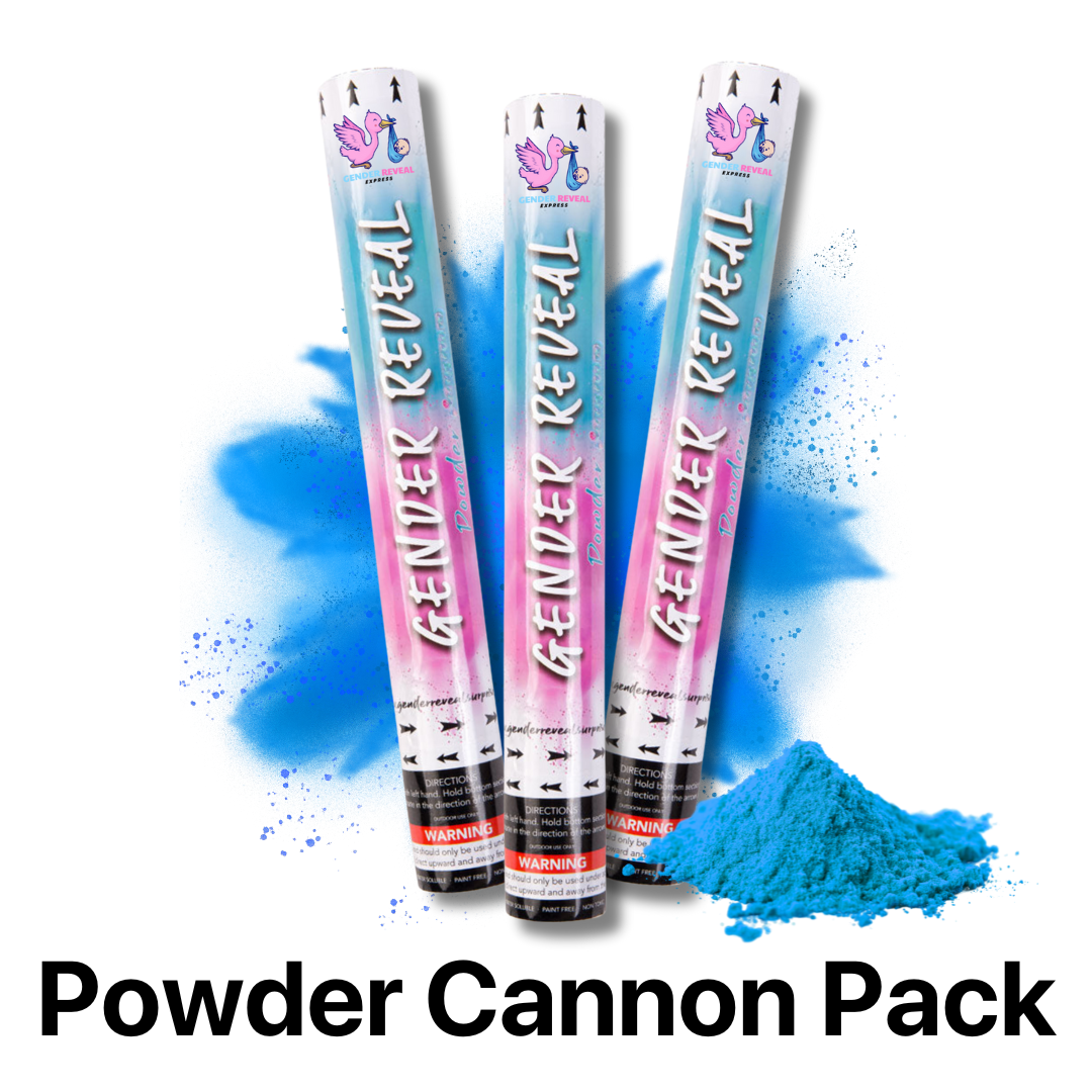 Gender Reveal BIO Powder Cannon 3 Pack