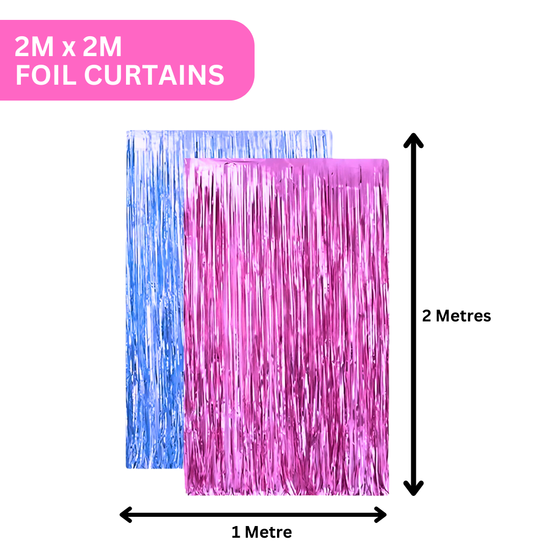 Gender Reveal Metallic Curtain Decoration