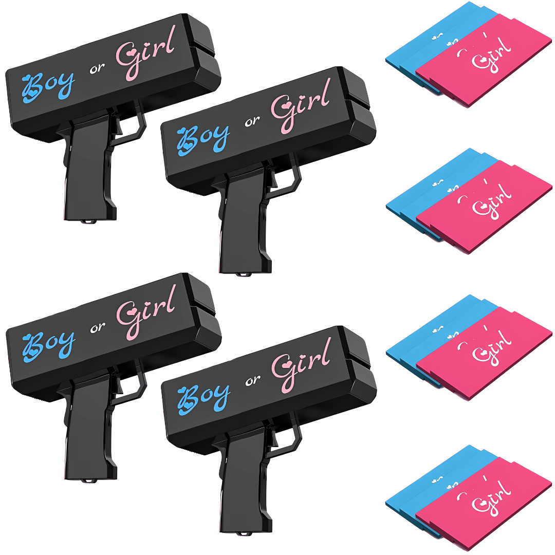 Gender Reveal Money Gun 4 Pack