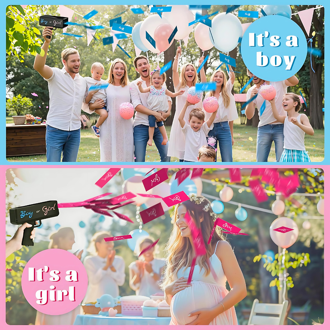 Money Gun At Gender Reveal Party