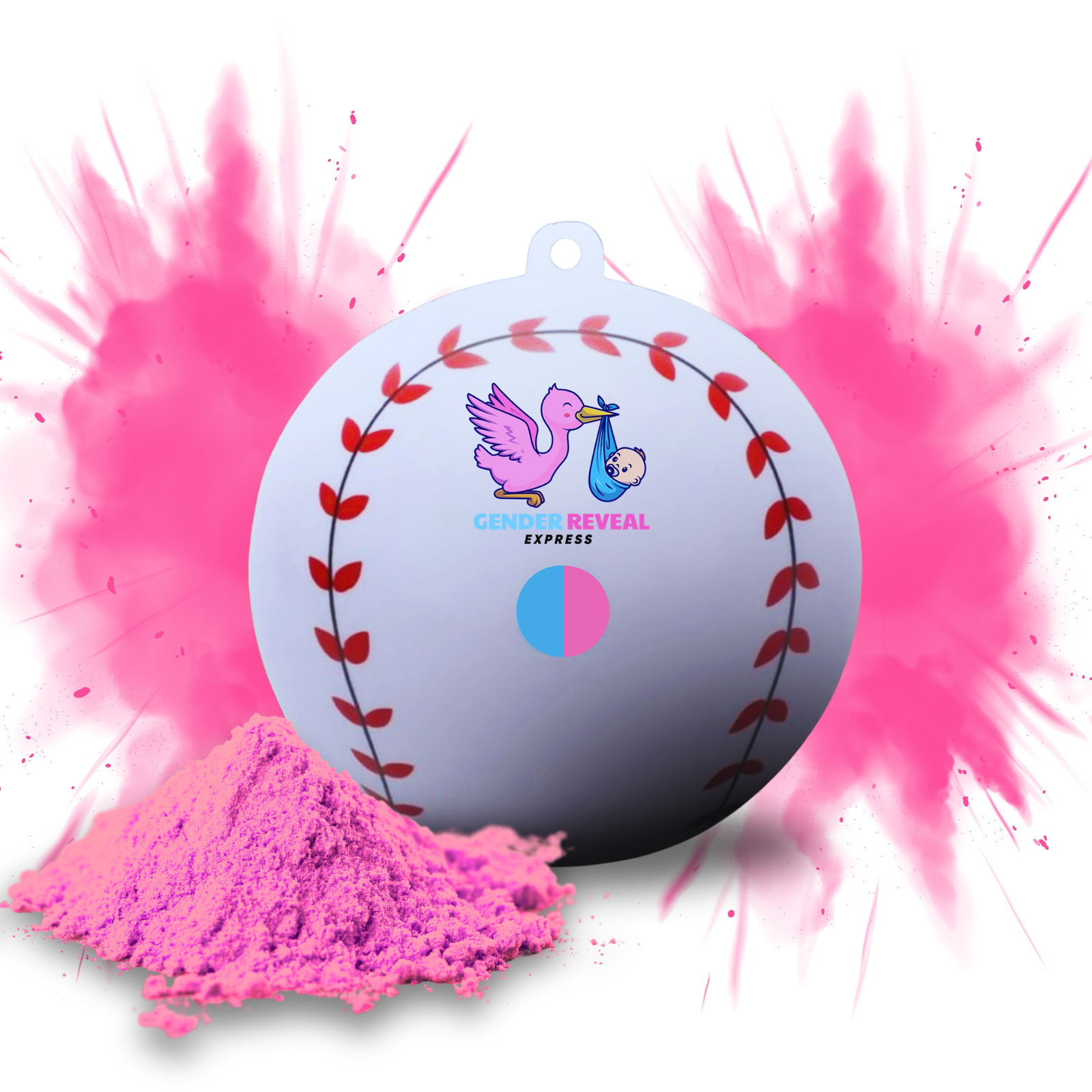 Gender Reveal Pink Baseball