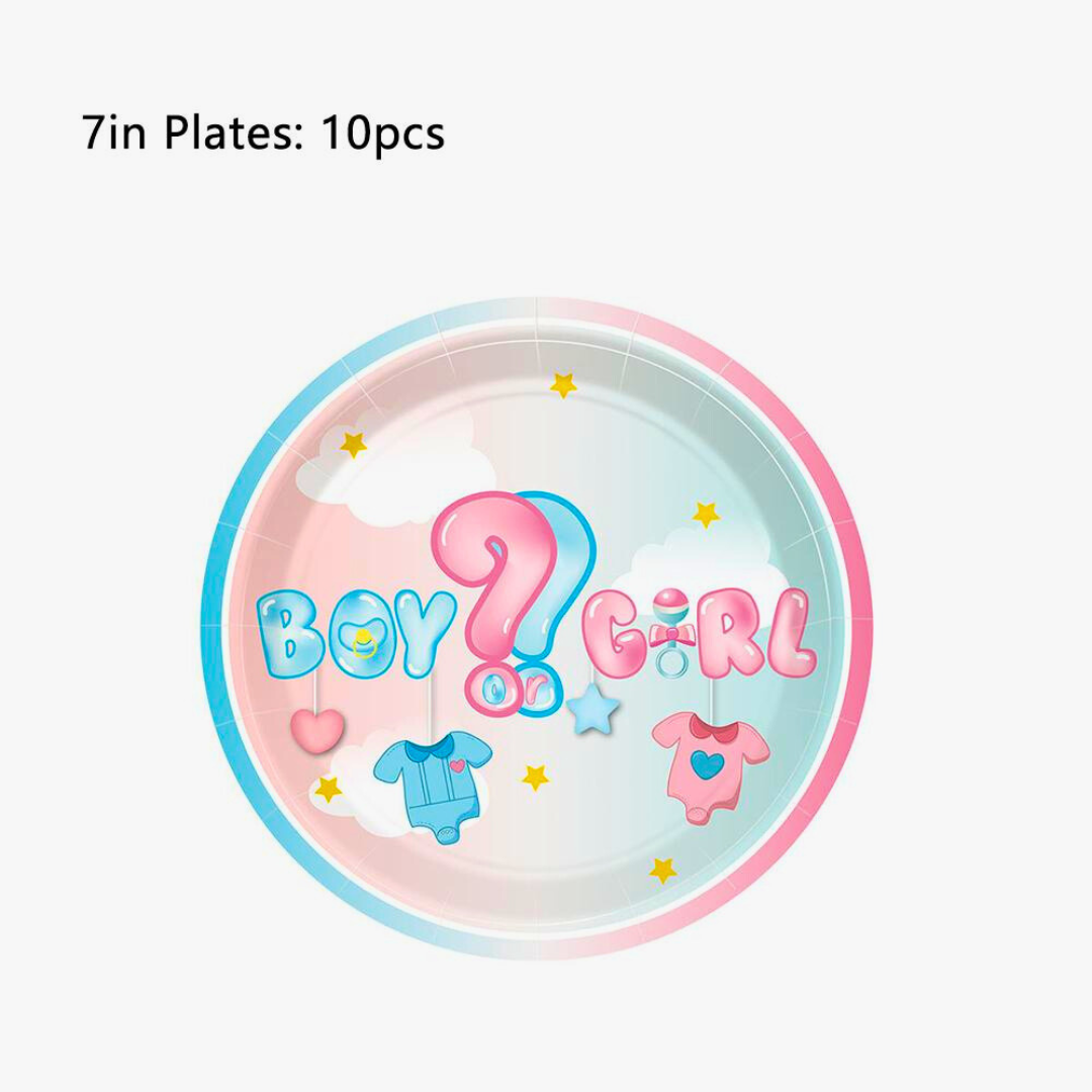 Gender Reveal Plates