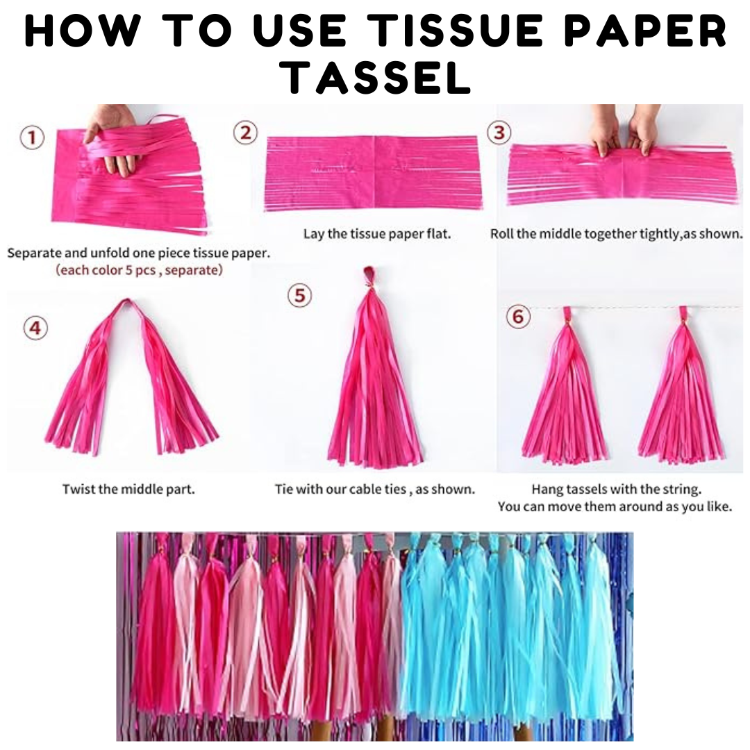 Gender Reveal Tissue Paper Tassel